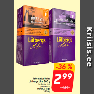 Allahindlus - Jahvatatud kohv Löfbergs Lila, 500 g