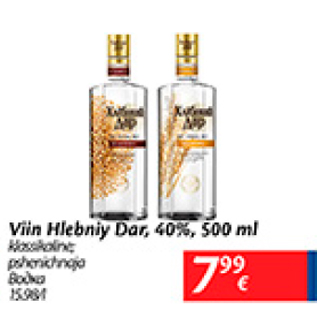 Allahindlus - Viin Hlebniy Dar, 40%, 500 ml