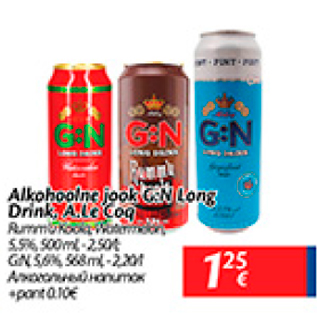 Allahindlus - Alkohoolne jook G:N Long Drink, A.Le Coq