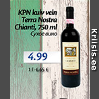 Allahindlus - KPN kuiv vein Terra Nostra Chianti, 750 ml