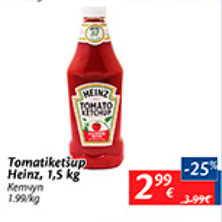 Allahindlus - Tomatiketšup Heinz, 1,5 kg