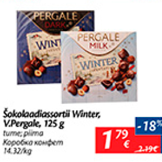 Allahindlus - Šikolaadiassortii Winter, V.Pergale, 125 g