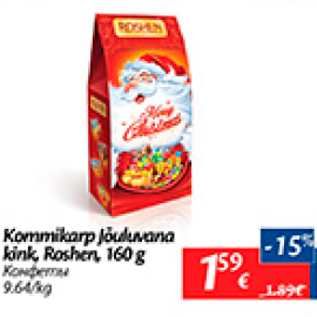 Allahindlus - Kommikarp jõuluvana kink, Roshen, 160 g