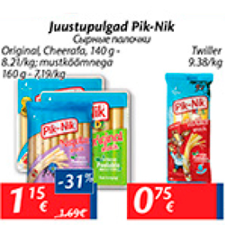 Allahindlus - Juustupulgad Pik-Nik