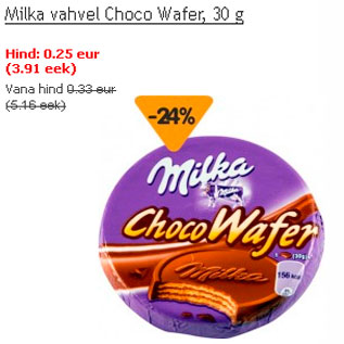 Allahindlus - Milka vahvel Choco Wafer