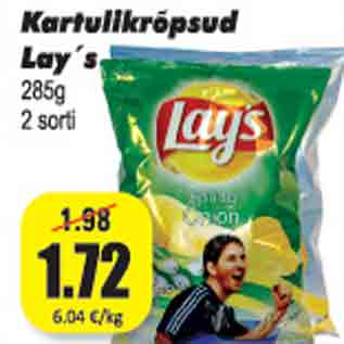 Allahindlus - Kartulikrõpsud Lays 285 g