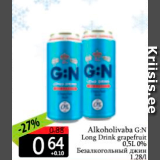 Allahindlus - Alkoholivaba G.N Long Drink grapefruit