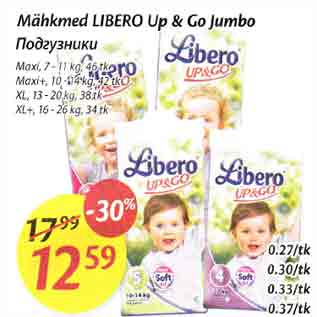 Allahindlus - Mähkmed LIBERO Up & Go Jumbo