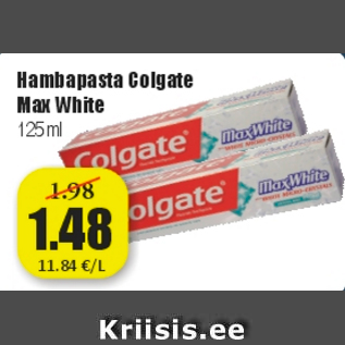 Allahindlus - Hambapasta Colgate Max White 125 ml