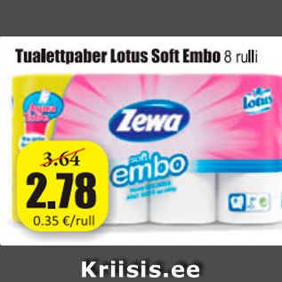 Allahindlus - Tualettpaber Lotus Soft embo