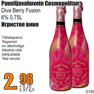 Allahindlus - Puuviljavahuvein Cosmopolitan