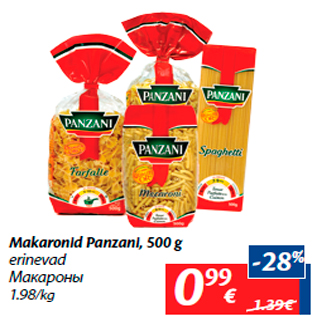 Allahindlus - Makaronid Panzani, 500 g