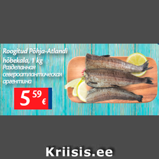 Allahindlus - Roogitud Põhja-Atlandi hõbekala, 1 kg