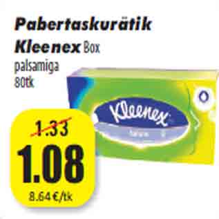 Allahindlus - Pabertaskurätik KleenexBox palsamiga 80tk