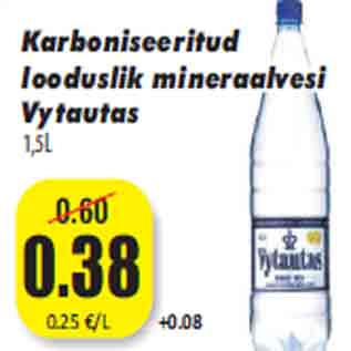 Allahindlus - Karboniseeritud looduslik mineraalvesi Vytautas 1,5L