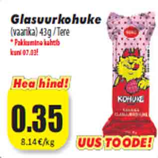 Allahindlus - Glasuurkohuke (vaarika) 43g / Tere