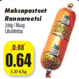 Allahindlus - Maksapasteet Rannarootsi 200g / Maag Lihatööstus