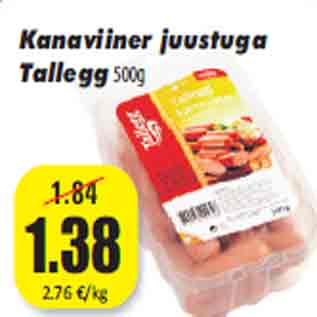 Allahindlus - Kanaviiner juustuga Tallegg 500g