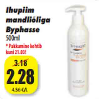 Allahindlus - Ihupiim mandliõliga Byphasse 500ml