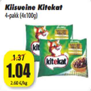 Allahindlus - Kiisueine Kitekat 4-pakk (4x100g)