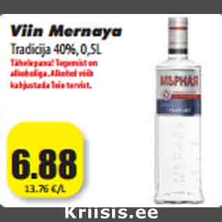 Allahindlus - Viin Mernaya Tradicija 40%, 0,5L