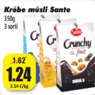 Allahindlus - Krõbe müsli Sante 350g 3 sorti