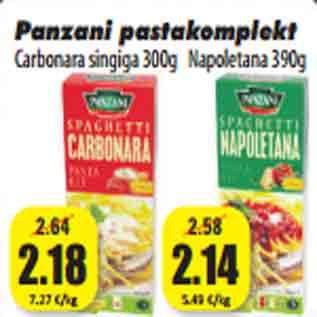 Allahindlus - Panzani pastakomplekt Carbonara singiga 300g Napoletana 390g