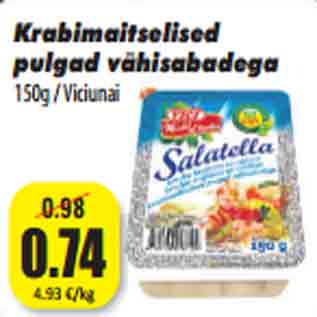 Allahindlus - Krabimaitselised pulgad vähisabadega 150g / Viciunai