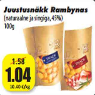 Allahindlus - Juustusnäkk Rambynas (naturaalne ja singiga, 45%) 100g