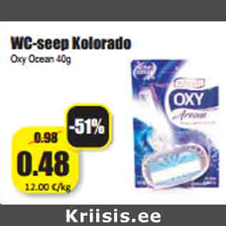 Allahindlus - WC-seep Kolorado Oxy Ocean 40g