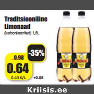 Allahindlus - Traditsiooniline Limonaad (karboniseeritud) 1,5L