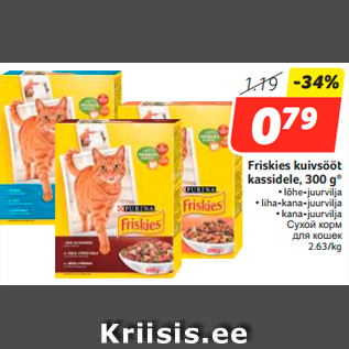 Allahindlus - Friskies kuivsööt kassidele, 300 g*