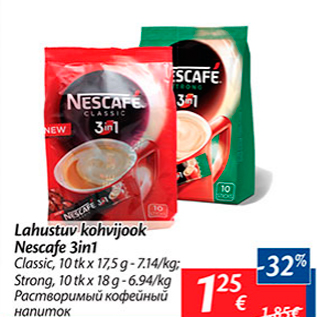 Allahindlus - Lahustuv kohvijook Nescafe 3in1