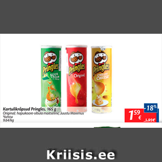 Allahindlus - Kartulikrõpsud Pringles, 165 g