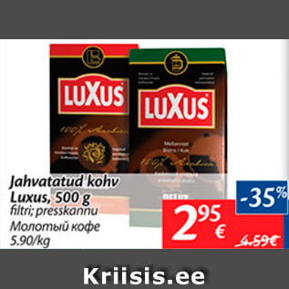 Allahindlus - Jahvatatud kohv Lixus, 500 g