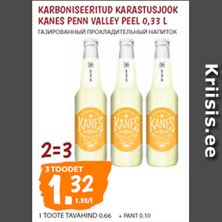 Allahindlus - KARBONISEERITUD KARASTUSJOOK KANES PENN VALLEY PEEL 0,33 L