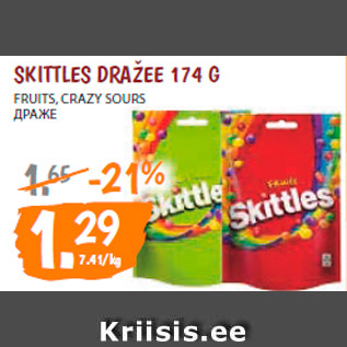 Allahindlus - SKITTLES DRAŽEE 174 G