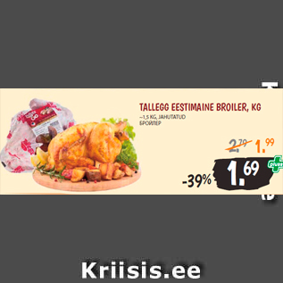 Allahindlus - TALLEGG EESTIMAINE BROILER, KG