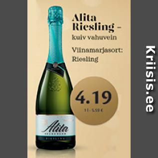 Allahindlus - Alita Riesling - kuiv vahuvein