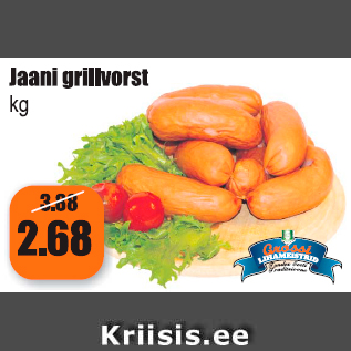 Allahindlus - Jaani grillvorst kg