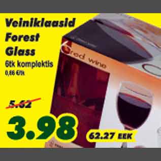 Allahindlus - Veiniklaasid Forest Glass