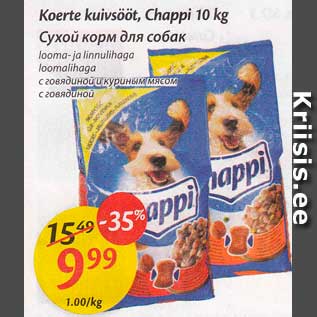 Allahindlus - Koera kuivsööt, Chappi 10 kg