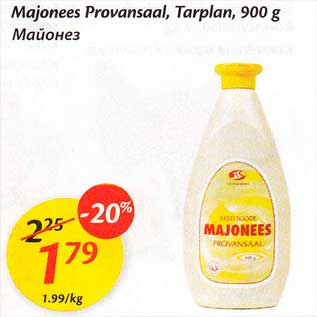 Allahindlus - Majonees Provansaal, Tarplan, 900 g