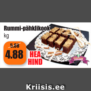 Allahindlus - Rummi-pähklikook kg