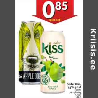 Allahindlus - Siider Kiss, 4,5%, 50 cl •pirni •Appledog