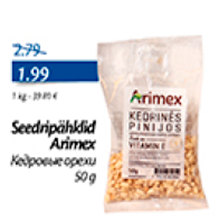 Allahindlus - Seedripähklid Arimex 50 g