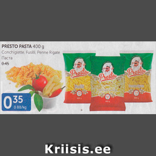 Allahindlus - PRESTO PASTA 400 G