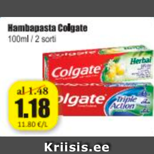 Allahindlus - Hambapasta Colgate