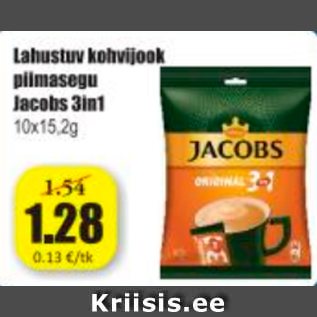 Allahindlus - Lahustuv kohvijook piimasegu Jacobs 3in1