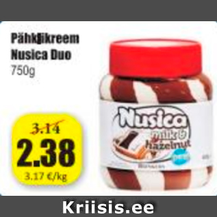 Allahindlus - Pähklikreem Nusica Duo 750 g